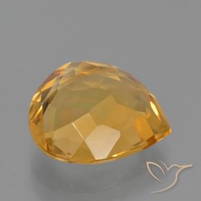 9,17 ctw natürlicher Dunkelorange-Gold Citrin, Birnenform, VVS-VS