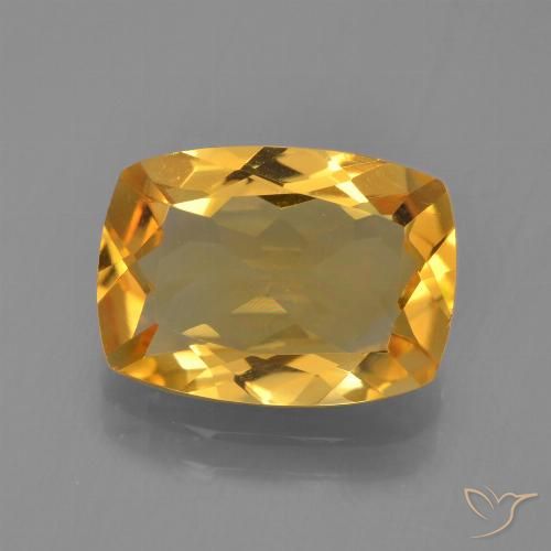 3.04ct Natürlicher Dunkelorange-Gold Citrin, Kissen, VVS-VS