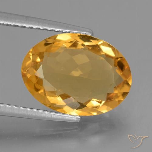 3.77ct Natürlicher Mittel-Helles Orange-Gold Citrin, Oval, VVS-VS