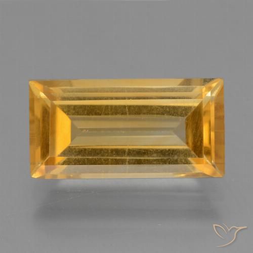 4.25ct Natürlicher Mittel-Dunkelgold Citrin, Baguette, VS, Photo A