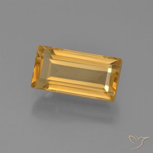3.28ct Natürlicher Mittel-Dunkelgold Citrin, Baguette, VVS-VS