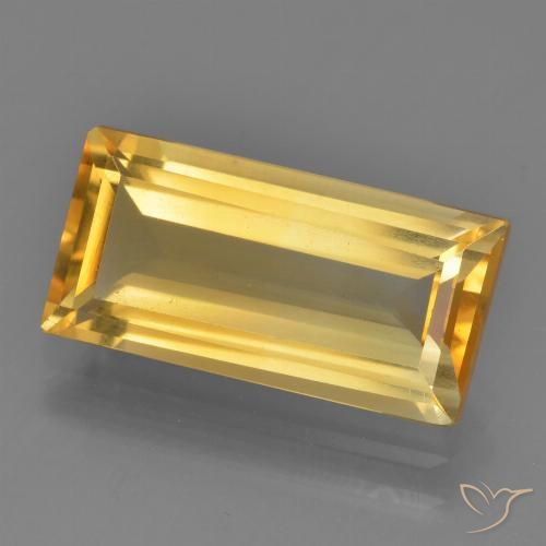 3.80ct Natürlicher Mittelgold Citrin, Baguette, VS