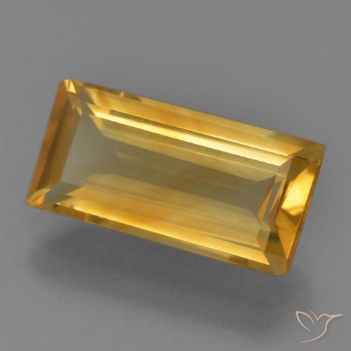 3.83ct Natürlicher Tiefes Goldorange Citrin, Baguette, VVS-VS