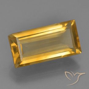 9,17 ctw natürlicher Tiefes Goldorange Citrin, Baguette, VVS-VS