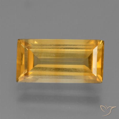 2.50ct Natürlicher Mittel-Helles Orange-Gold Citrin, Baguette, VS