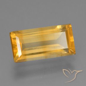 9,17 ctw natürlicher Mittel-Helles Orange-Gold Citrin, Baguette, VS