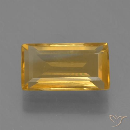 1.60ct Natürlicher Mittel-Dunkelgold Citrin, Baguette, VVS-VS
