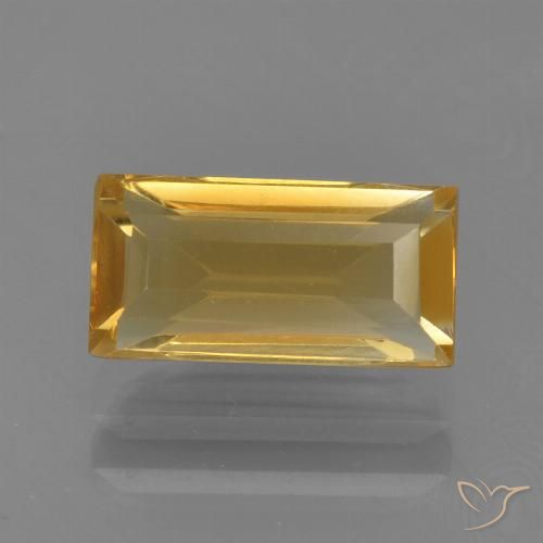 1.69ct Natürlicher Mittel-Dunkelgold Citrin, Baguette, VVS-VS