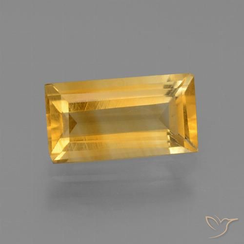 1.56ct Natürlicher gold-orange Citrin, Baguette, VVS-VS