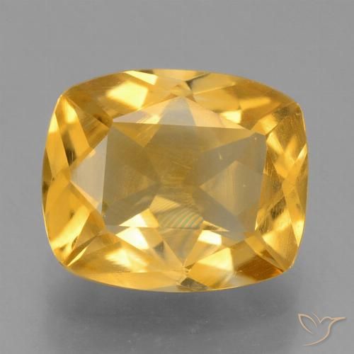 2.09ct Natürlicher Mittelgold Citrin, Kissen, VVS-VS
