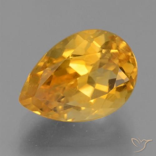 2.76ct Natürlicher Dunkelorange-Gold Citrin, Birnenform, VS