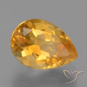 9,17 ctw natürlicher Dunkelorange-Gold Citrin, Birnenform, VS