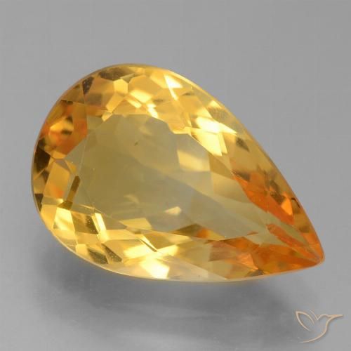 3.93ct Natürlicher Dunkelorange-Gold Citrin, Birnenform, VVS-VS