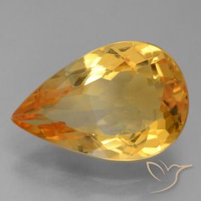 9,17 ctw natürlicher Dunkelorange-Gold Citrin, Birnenform, VVS-VS