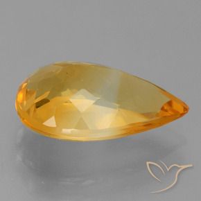 9,17 ctw natürlicher Dunkelorange-Gold Citrin, Birnenform, VVS-VS