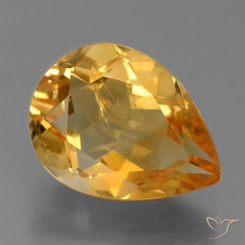 2.58ct Natürlicher Dunkelorange-Gold Citrin, Birnenform, VS-SI
