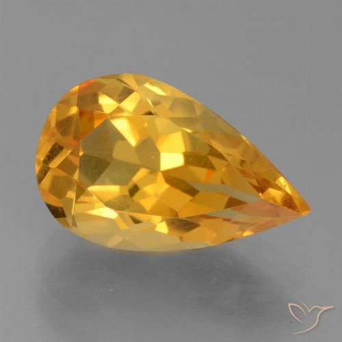 3.21ct Natürlicher Tiefes Orange-Gold Citrin, Birnenform, VVS-VS