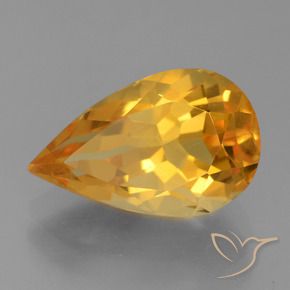 9,17 ctw natürlicher Tiefes Orange-Gold Citrin, Birnenform, VVS-VS