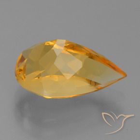 9,17 ctw natürlicher Tiefes Orange-Gold Citrin, Birnenform, VVS-VS