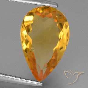 9,17 ctw natürlicher Dunkelorange-Gold Citrin, Birnenform, VVS-VS