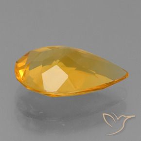 9,17 ctw natürlicher Dunkelorange-Gold Citrin, Birnenform, VVS-VS