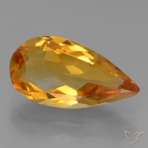 2.62ct Natürlicher Dunkelorange-Gold Citrin, Birnenform, VVS-VS