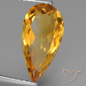 9,17 ctw natürlicher Dunkelorange-Gold Citrin, Birnenform, VVS-VS