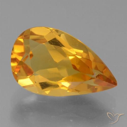 2.22ct Natürlicher Tiefes Orange-Gold Citrin, Birnenform, VS