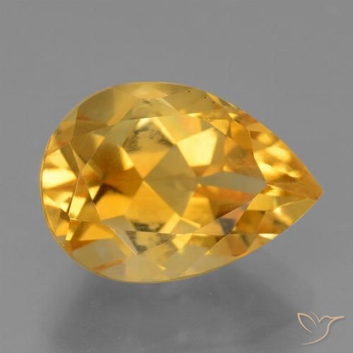 4.01ct Natürlicher Dunkelorange-Gold Citrin, Birnenform, VS