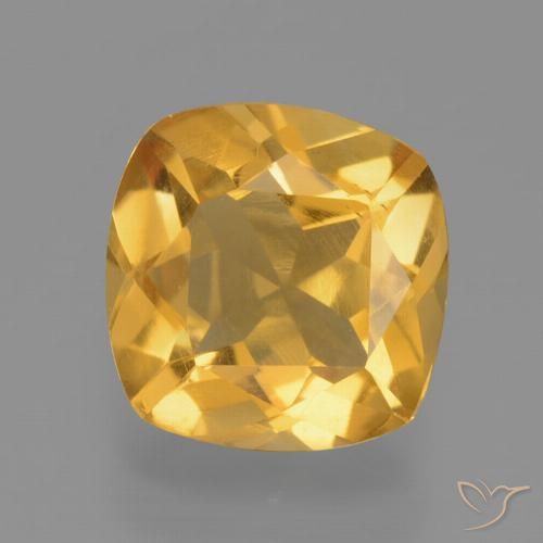1.75ct Natürlicher Tiefes Goldorange Citrin, Kissen, VS