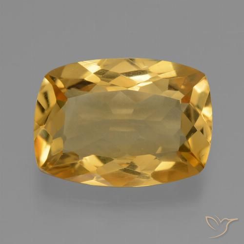3.21ct Natürlicher Mittel-Dunkelgold Citrin, Kissen, VVS-VS