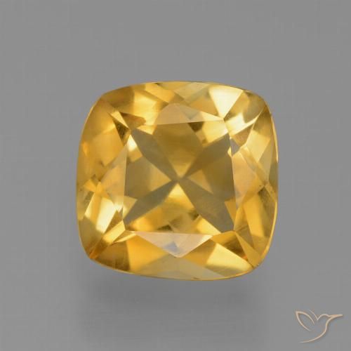 1.53ct Natürlicher Tiefes Goldorange Citrin, Kissen, VS