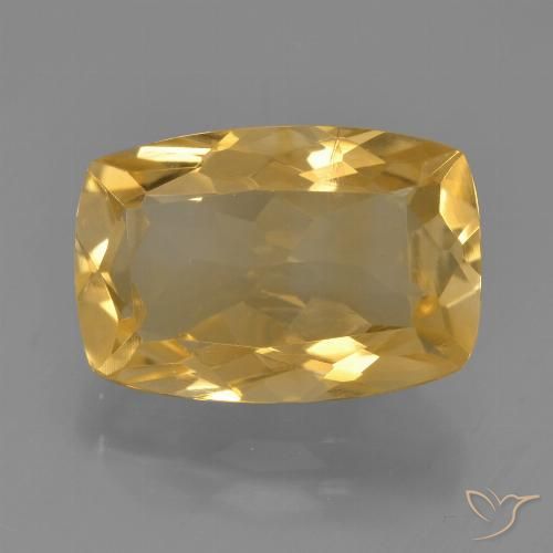 4.58ct Natürlicher Mittel-Dunkelgold Citrin, Kissen, VS