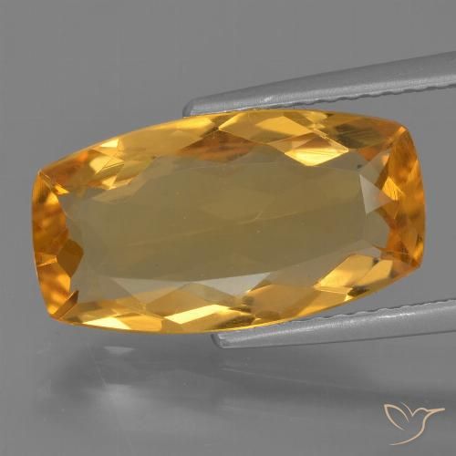 3.94ct Natürlicher Dunkelorange-Gold Citrin, Kissen, VVS-VS