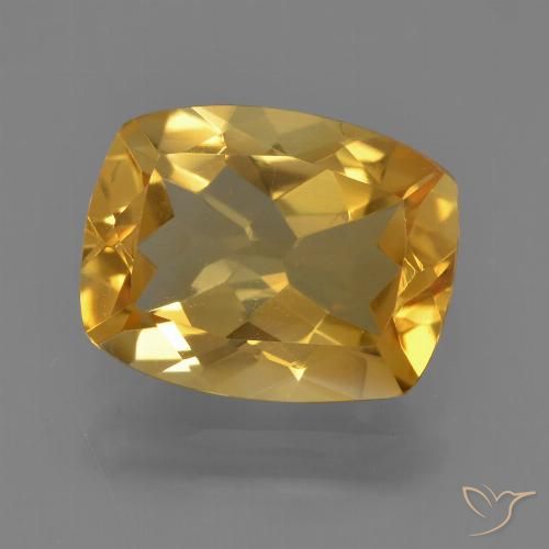 2.95ct Natürlicher Tiefes Goldorange Citrin, Kissen, VVS-VS