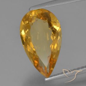 9,17 ctw natürlicher Mittel-Dunkelgold Citrin, Birnenform, VVS-VS