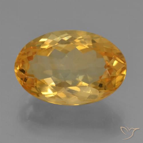 4.65ct Natürlicher Mittel-Dunkelgold Citrin, Oval, VVS-VS