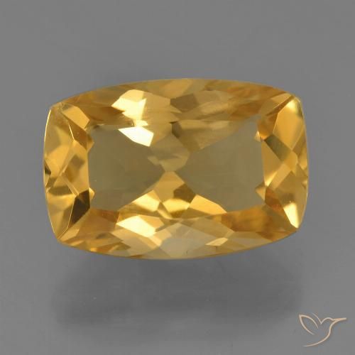3.66ct Natürlicher Mittel-Dunkelgold Citrin, Kissen, VVS-VS