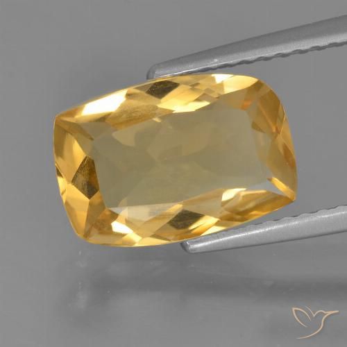 2.45ct Natürlicher Mittel-Dunkelgold Citrin, Kissen, VS