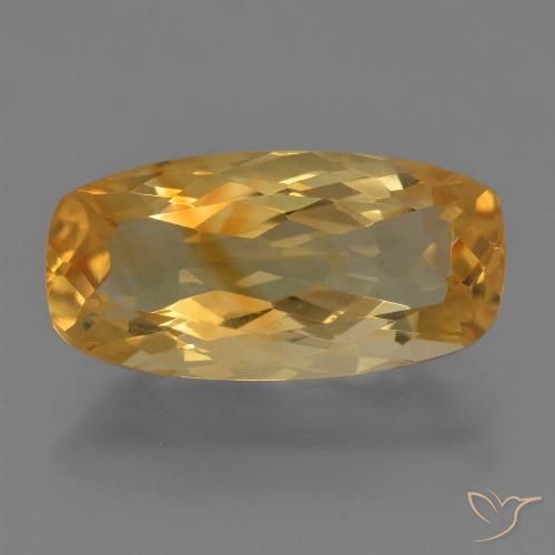 3.99ct Natürlicher Mittel-Dunkelgold Citrin, Kissen, VVS-VS
