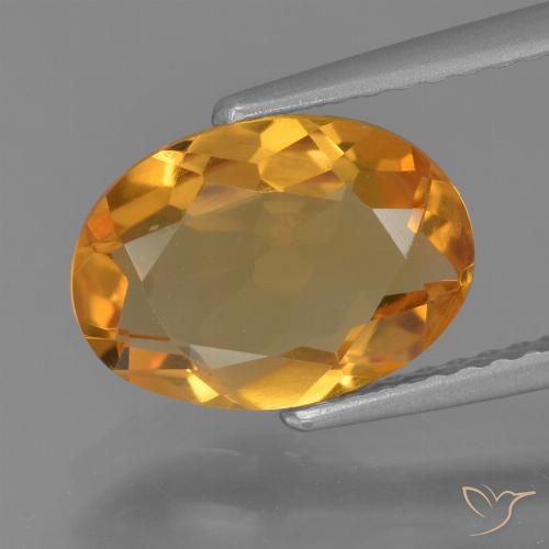 1.92ct Natürlicher Dunkelorange Citrin, Oval, VVS-VS