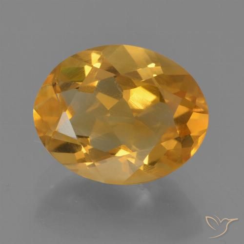 2.56ct Natürlicher Dunkelorange-Gold Citrin, Oval, VVS-VS
