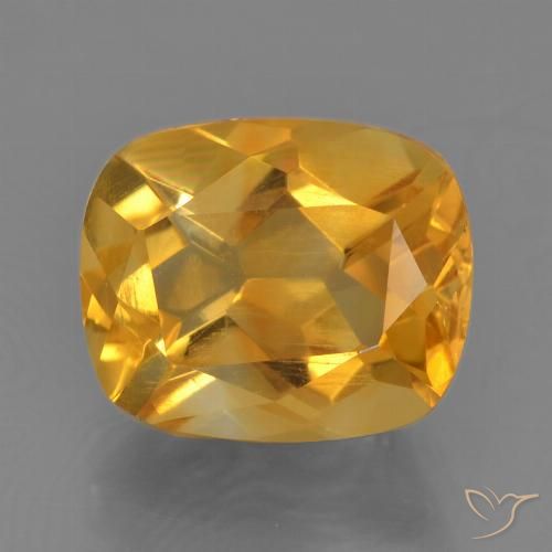 2.76ct Natürlicher Tiefes Orange-Gold Citrin, Kissen, VS