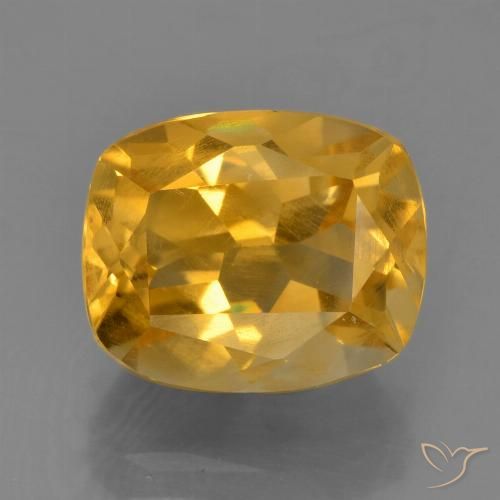 2.81ct Natürlicher Dunkelorange-Gold Citrin, Kissen, VS