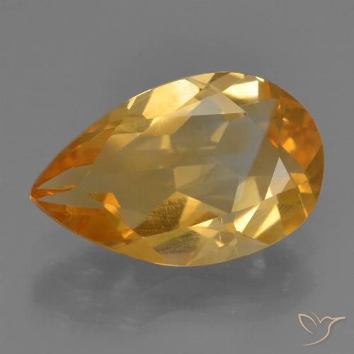 2.31ct Natürlicher Tiefes Orange-Gold Citrin, Birnenform, VVS-VS