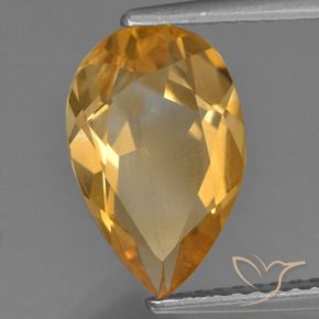 9,17 ctw natürlicher Tiefes Orange-Gold Citrin, Birnenform, VVS-VS