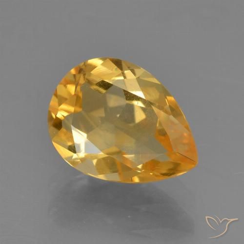 1.49ct Natürlicher Tiefes Goldorange Citrin, Birnenform, VS