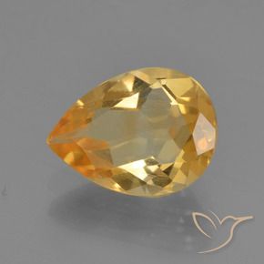 9,17 ctw natürlicher Tiefes Goldorange Citrin, Birnenform, VS