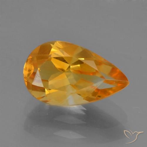 1.66ct Natürlicher Dunkelorange Citrin, Birnenform, VVS-VS