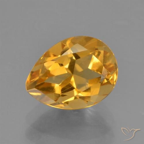 1.84ct Natürlicher Dunkelorange-Gold Citrin, Birnenform, VS